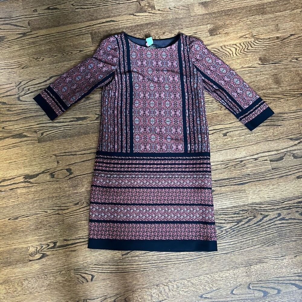 Max Mara Weekend Women's Multicolor Knee Length Long Sleeve Shift Dress Small/6